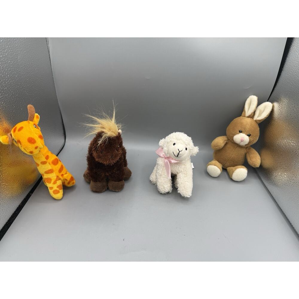Small Plush Lot Giraffe Horse Lamb Bunny Stuffed Animals Toy Bundle